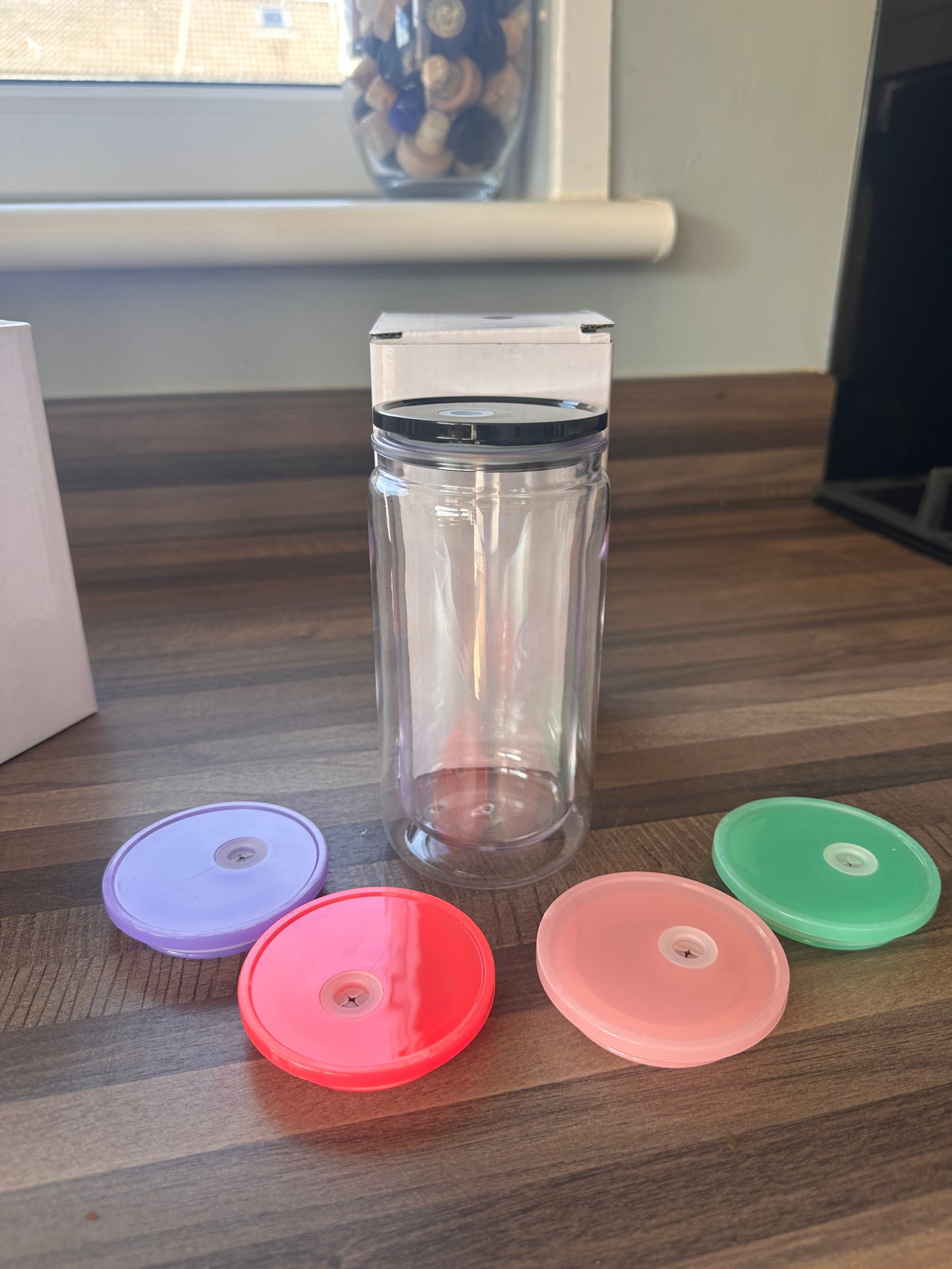 16oz Snow Globe Acrylic Cup (Coloured Lid)