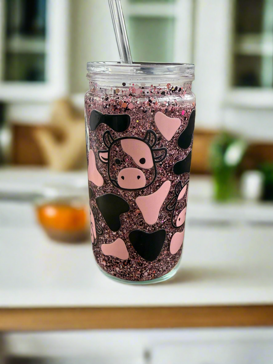 16oz Cow Acrylic Snow Globe ~ Fast Flow & Ready to Ship