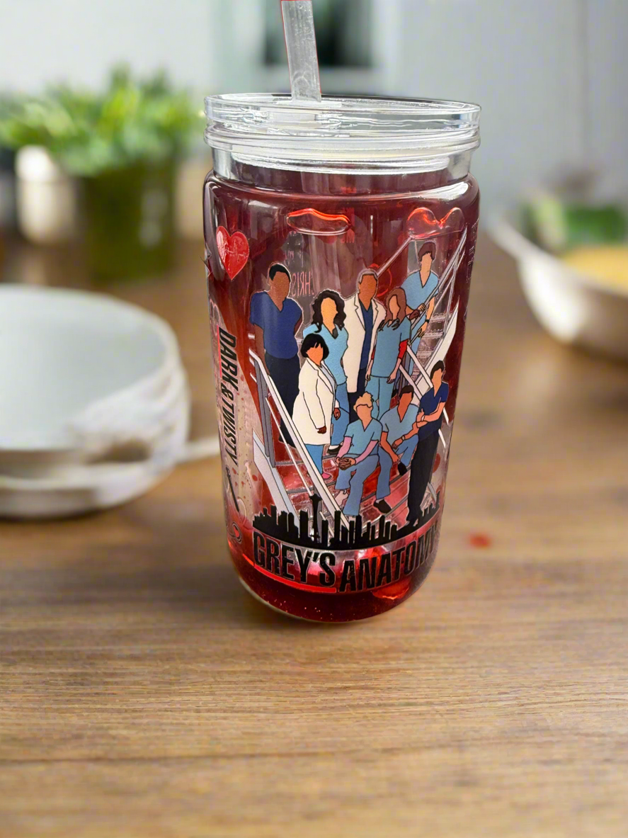 16oz Acrylic GA TV Series Lava ‘Blood’ Drip Cup ~ Ready to Ship