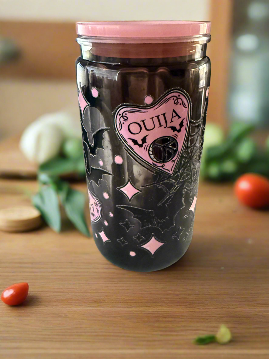 16oz Acrylic Pink / Black Halloween Cup
