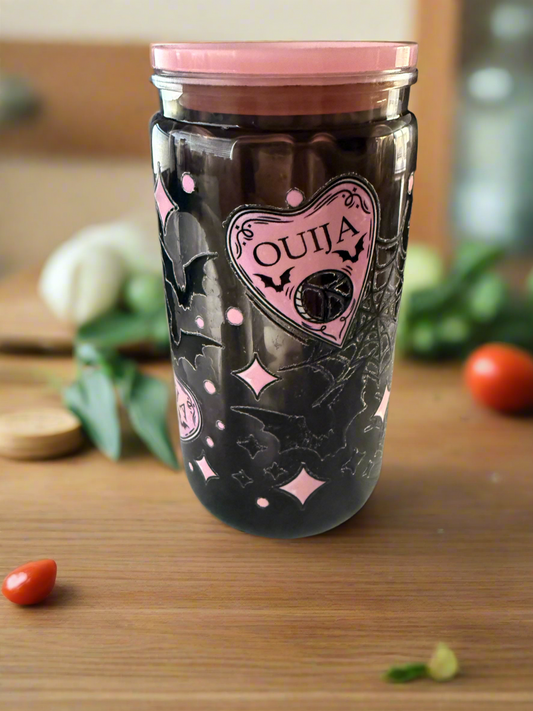 16oz Acrylic Pink / Black Halloween Cup